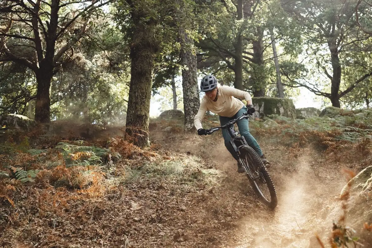 Mountainbiker im Wald